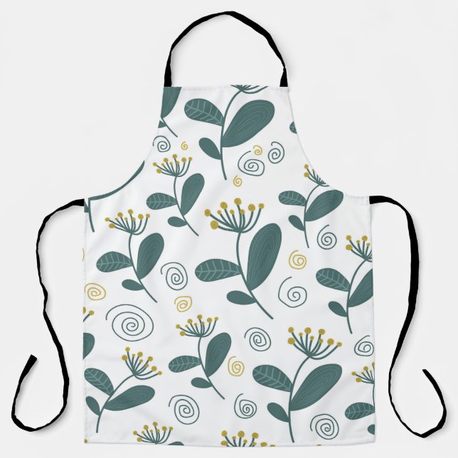 Delantal Flores sin foco en un estilo escandinavo. (Anverso)