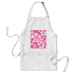 Delantal Flores Tropicales De Playa Rosa