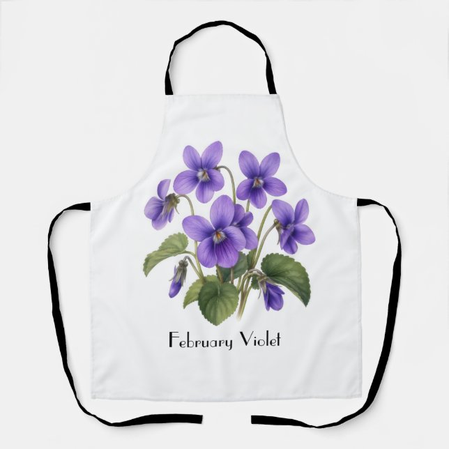 Delantal Flores Violetas de Febrero (Anverso)