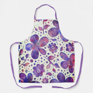 Delantal Flores violetas románticas y deja el arte original