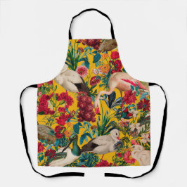 DELANTAL FLORES Y AVES XVIII