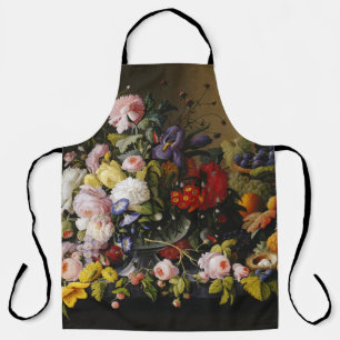 Delantal Flores y frutas antiguas de vida