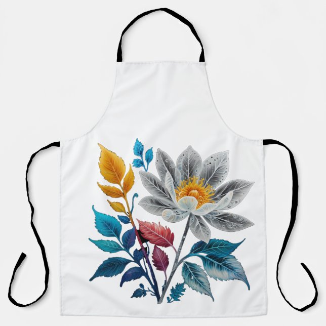 Delantal flores y hojas hermosas (Anverso)