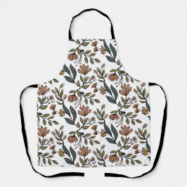 Delantal Flores y hojas singulares