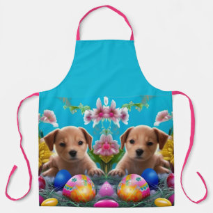 Delantal Flores y huevos de Pascua de cachorro