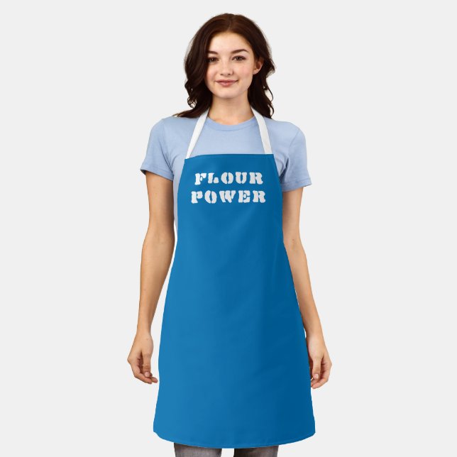 Delantal Flour Power Bright Blue Baking Apron (Gastado)
