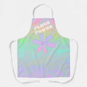 Delantal Flour Power Funny Apron Retro Rainbow