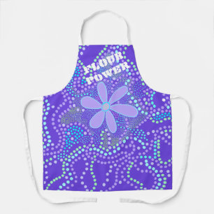 Delantal Flour Power Funny Retro Purple Apron