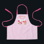 Delantal Flower Girl Cute Floral Personalizada<br><div class="desc">flores adorables y una mariposa caprichosa en tonos rosa,  naranja,  verde y blanco. Tan fácil de personalizar con el nombre de sus chicas florales en la adorable escritura de guiones. Ideal para mantener limpios esos días especiales de boda.</div>