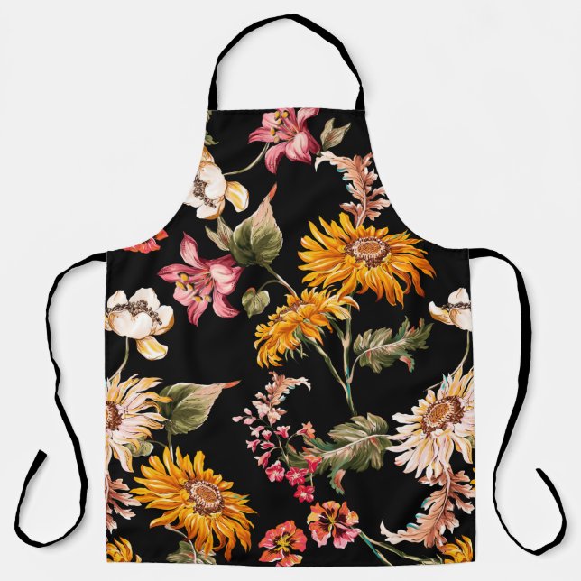 Delantal Flowers beautiful pattern seamless. Fabric texture (Anverso)