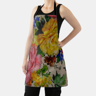 Delantal Flowers japandi colors texture apron