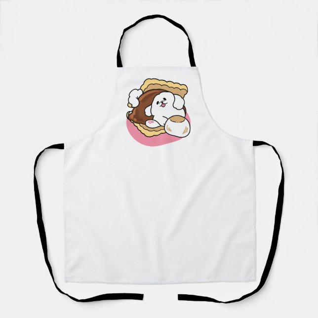 Delantal Fluffier Tha S’more - Perro y bollo de postre (Anverso)