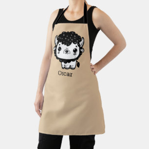 Delantal Fluffy Bison Baby - Kawaii Farm Animal Art