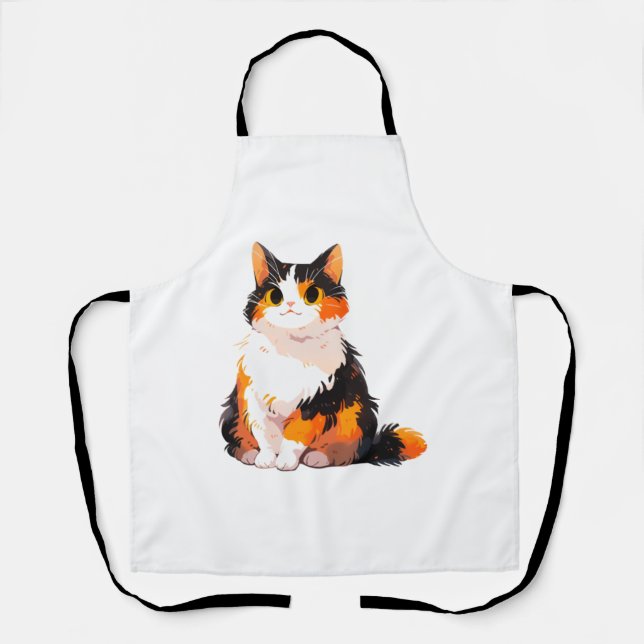 Delantal Fluffy Calico Cat (Anverso)