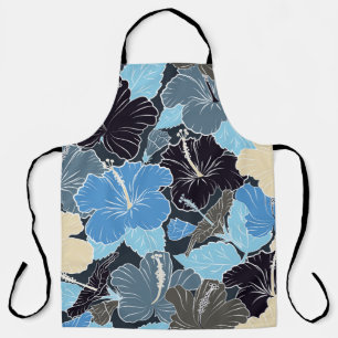 Delantal Flujo de hibiscos estilizados y curvados entrelaza