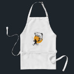 Delantal Fly Fishing Trout Sunset Silhouette<br><div class="desc">Cook up your catch of the day in style with this professional fly fishing apron featuring a bold trout silhouette. The high contrast graphic of a jumping fish against a golden sunset creates a rustic and artistic look for any outdoor chef or grill master. Perfect for backyard barbecues, fish fries,...</div>