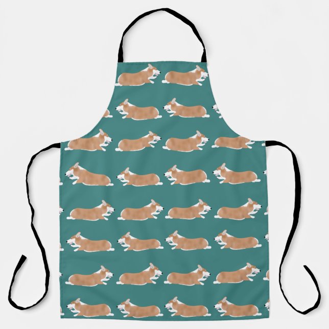 Delantal Flying Corgis Allover Apron (Anverso)