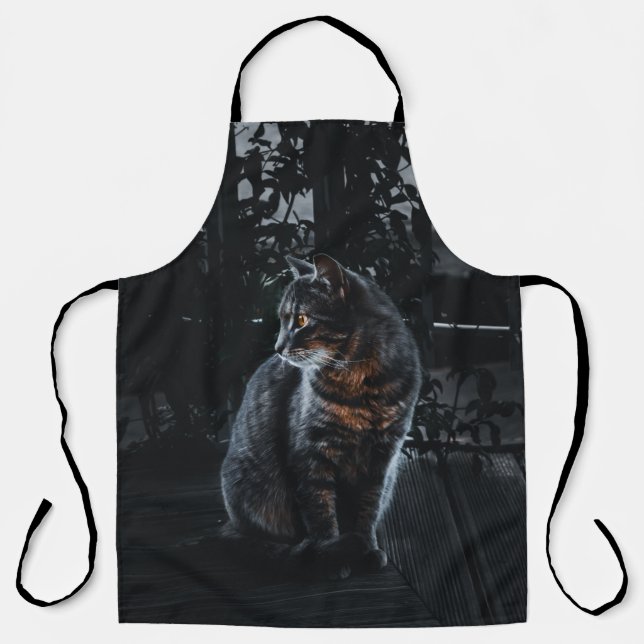DELANTAL FOCO SELECTIVO DEL GATO DE TABBY DE PLATA (Anverso)