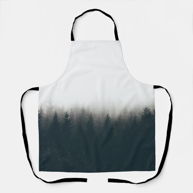 Delantal Foggy Forest Pine Mountain Aesthetic Art (Anverso)