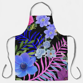 Delantal Foliage botánico de Fern floral colorido retro