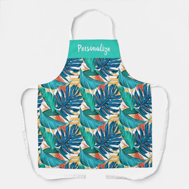 Delantal Foliage tropical deja la cocina de las mujeres flo (Anverso)