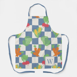 Delantal Folk Art Vegetable Check 