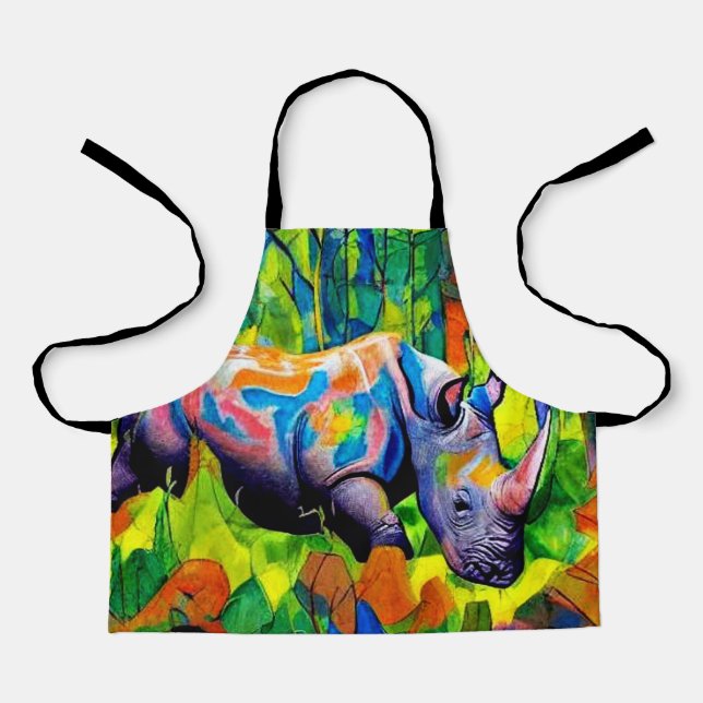 Delantal Follaje reflectante del rinoceronte (Anverso)