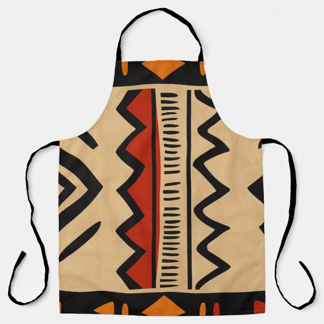 Delantal Fondo africano en colores cálidos (Anverso)