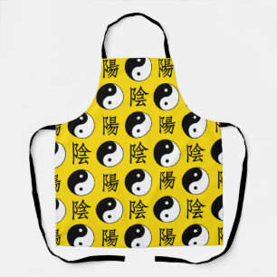 Delantal Fondo Amarillo Patrón Chino Yinyang