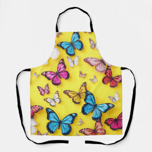 Delantal Fondo Amarillo Y Mariposas