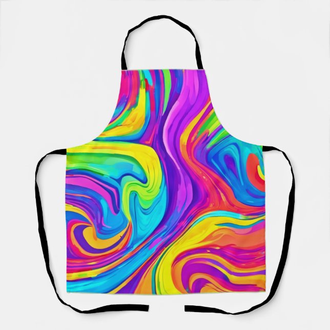 Delantal Fondo de color vibrante: Personalizado Splash Art (Anverso)