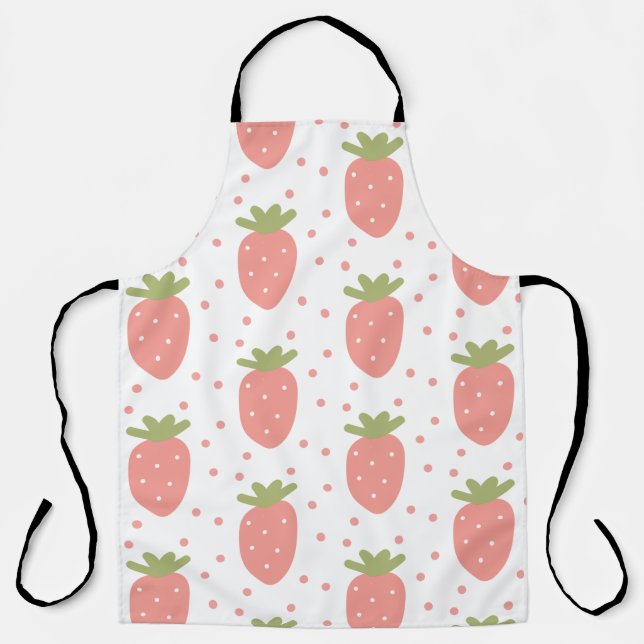 Delantal Fondo de fresas de frutas (Anverso)
