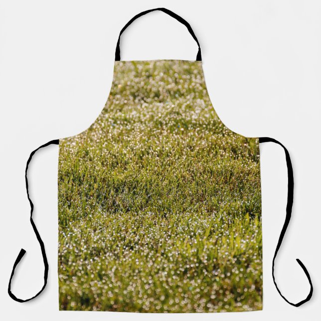 Delantal Fondo de hierba verde de primavera fresca, con aro (Anverso)