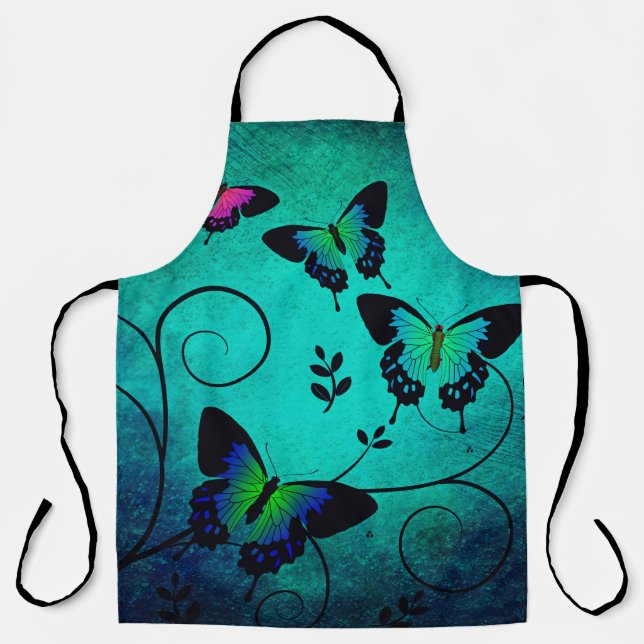 Delantal Fondo de mariposas de textura (Anverso)