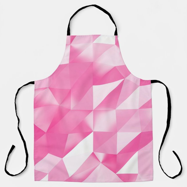 Delantal Fondo de polígono rosa: representación 3D abstract (Anverso)