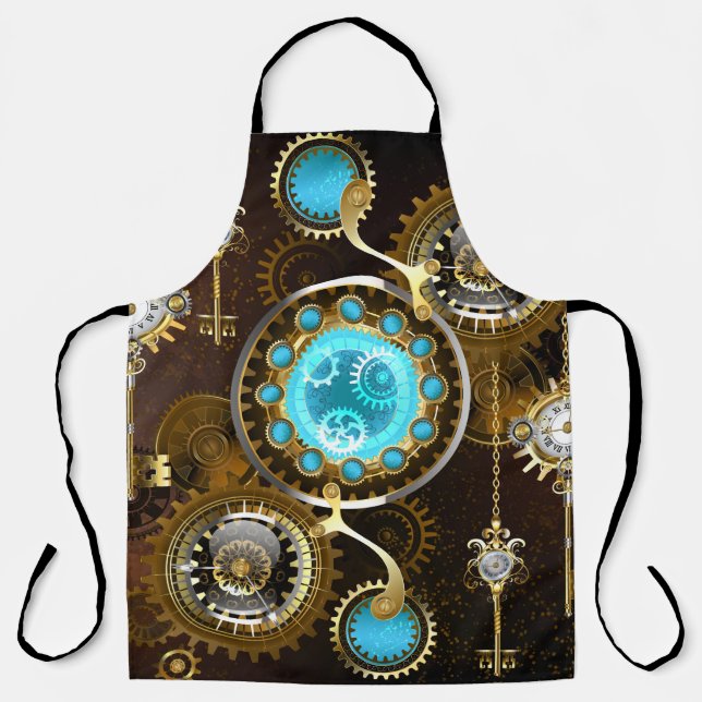 Delantal Fondo de roscas de vapor con lentes turquesas (Anverso)