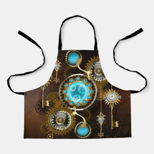 Delantal Fondo de roscas de vapor con lentes turquesas