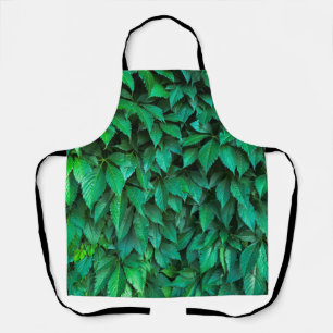Delantal fondo de seto verde parthenocissus patrón texto