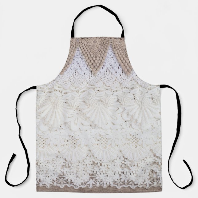 Delantal Fondo de textura de tela de encaje delgado (Anverso)