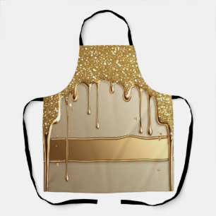 Delantal Fondo dorado que gotea con bordes brillantes