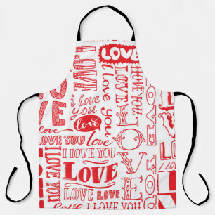 Delantal fondo impecable dibujado a mano con doodles de amo