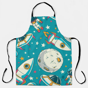 Delantal Fondo incomparable con astronautas adorables, p