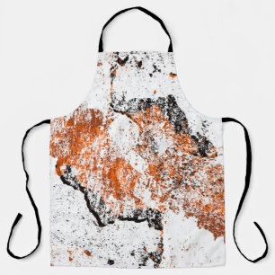 Delantal Fondo moreno oscuro. Naranja blanco negro o