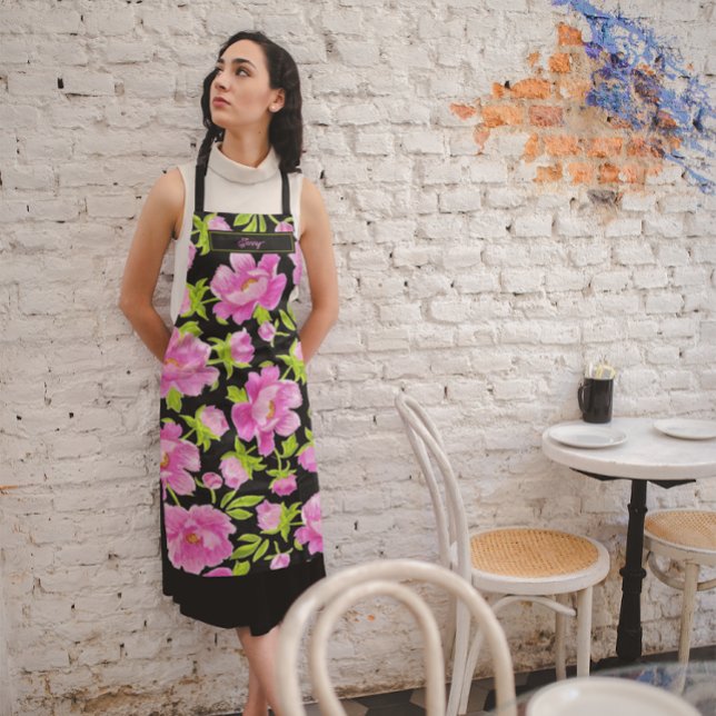 Delantal Fondo negro de los peones rosados (Subido por el creador)