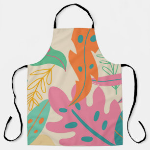 Delantal Fondo tropical con plantas de selva. Hoja de palma