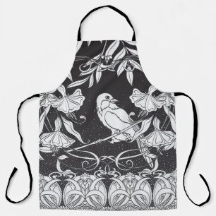 Delantal Fondo vintage con flores decorativas y el bir