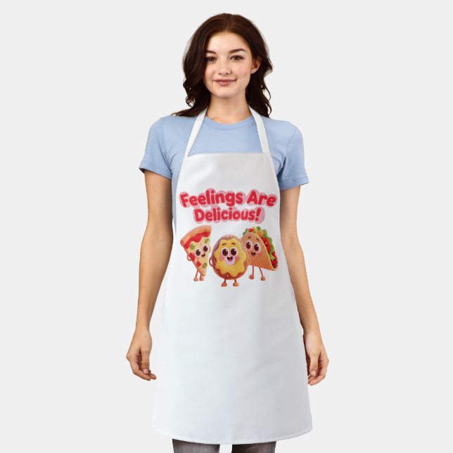 Delantal Food Cartoon Apron – Fun Kitchen Cooking Gift (Gastado)