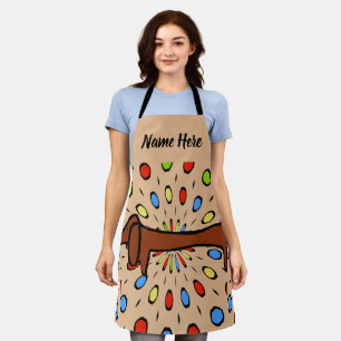 Delantal Forma abstracta, dachshund agrega texto, Apron