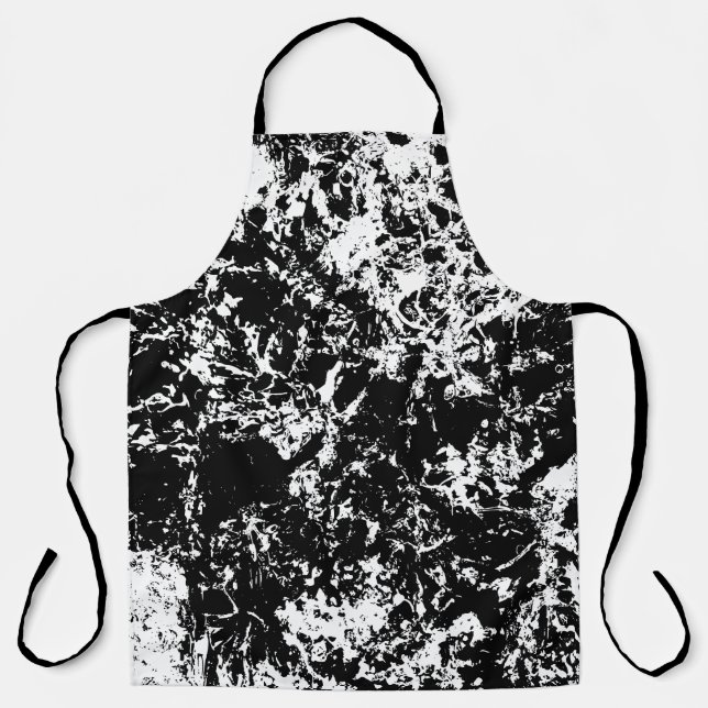 Delantal Formación de hielo abstracto en blanco y negro en  (Anverso)