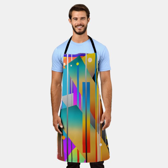 Delantal Formas geométricas modernas Patrón abstracto (Gastado)